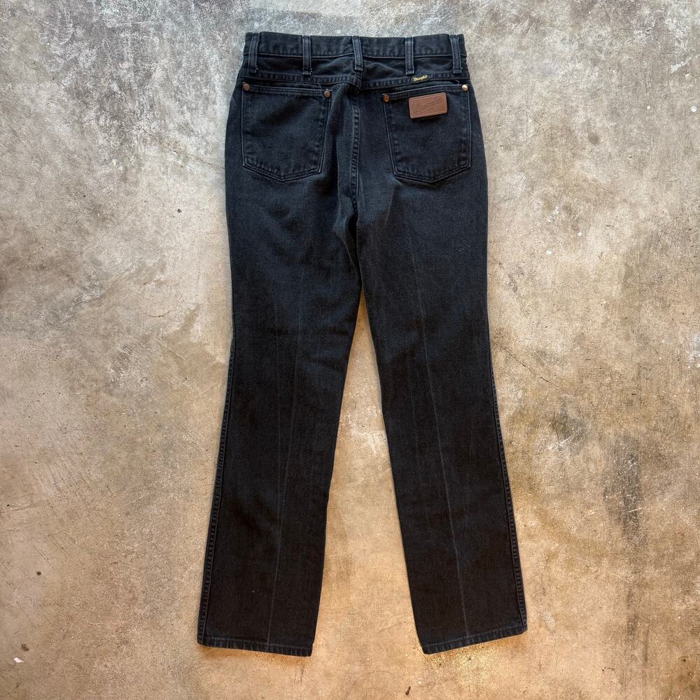 Vtg 1990s Wrangler 936WBK Slim Fit Cowboy Cut Black Made in USA Jeans Size 30x32